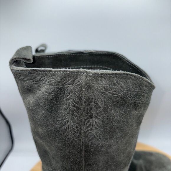 Coolway Green Suede Boho Western Boots Women's EU 37 US 6 embroidery pull on - Picture 2 of 10